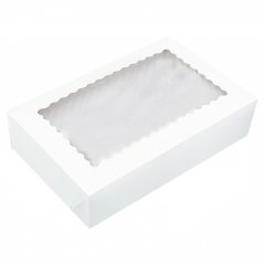 Коробка с фигурным окном Белая 24х14х5 см 