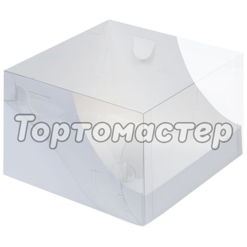 Коробка для торта с пластиковой крышкой Белая 20,5х20,5х14 см 021140 ф