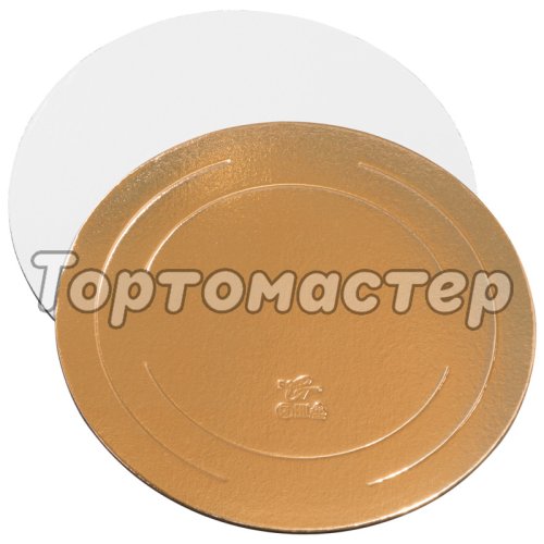 Подложка под торт Золото/Белый ForGenika 3,2 мм 22 см 10 шт ForG BASE  3,2 G/P D  220 S			