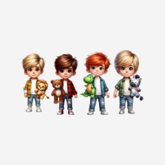 Пряник имбирный "Мальчики с игрушкой" 