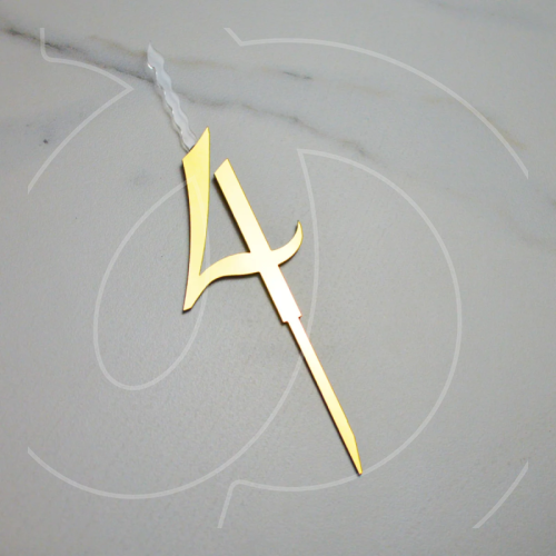 Свеча-топпер декоративная акриловая Цифра "4" Золото 