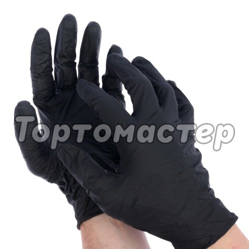 Перчатки нитриловые чёрные Размер L 1 шт 3805869