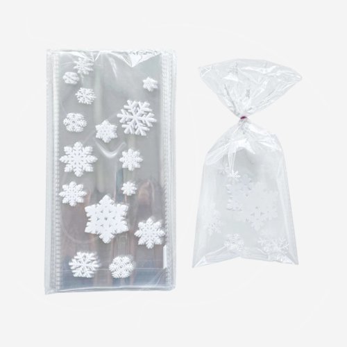 Пакетик прозрачный для сладостей "Снежинки" 27х13 см 10 шт Пак-15	