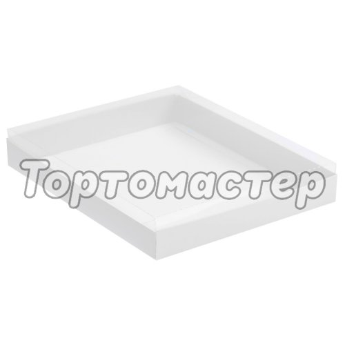 Коробка для сладостей с прозрачной крышкой Белая 26х21х3 см 5 шт КУ-138 