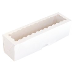 Короб для макарон Белый с фигурным окном 20x5,5x5,5 см 