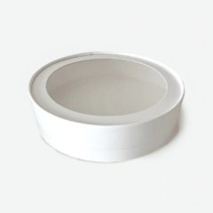 Коробка для сладостей с окном круглая белая 20х4,5 см , 120 ₽ Коробка для сладостей с окном круглая белая 20х4,5 см