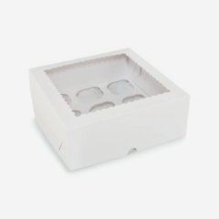 Коробка на 9 капкейков с фигурным окном белая , 100 ₽ Коробка на 9 капкейков с фигурным окном белая