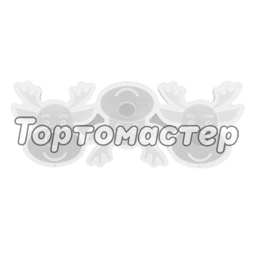 Форма силиконовая для леденцов Рождественский олень 00-00000975,СФ-213