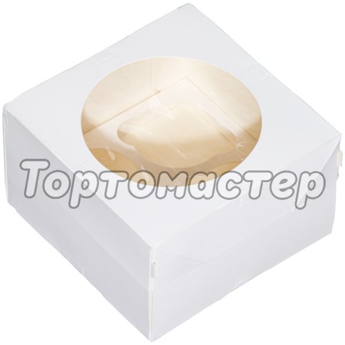Коробка на 4 капкейка ForGenika Muf Pro Window White ForG MUF 4 PRO I W W