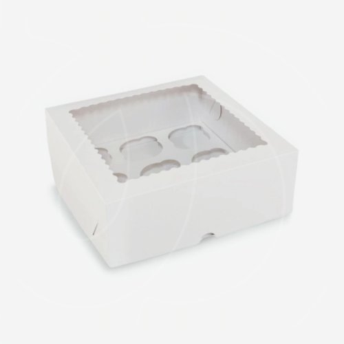 Коробка на 9 капкейков с фигурным окном белая , 100 ₽ Коробка на 9 капкейков с фигурным окном белая