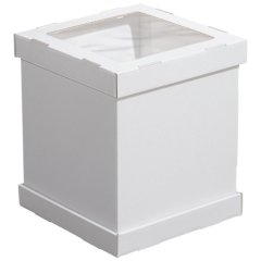 Коробка для торта с окном Белая 24х24х30 см ForG STRONG I W W 240*240*300 S