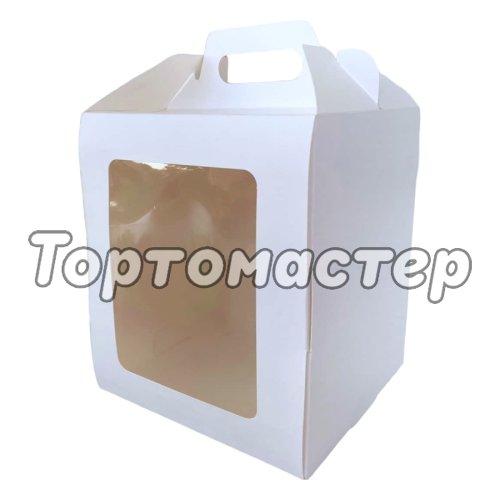 Коробка для кулича с фронтальной загрузкой Белая 15х15х18 см 5 шт КУ-00678, КУ-678