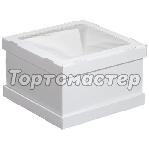 Коробка для торта с окном Белая ForGenika 30х30х20 см ForG STRONG I W W 300*300*200 S