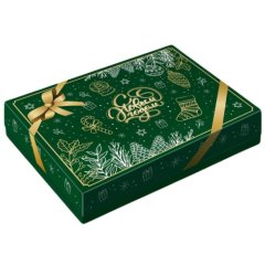 Коробка на 12 конфет "Изумрудный Новый Год" КУ-625