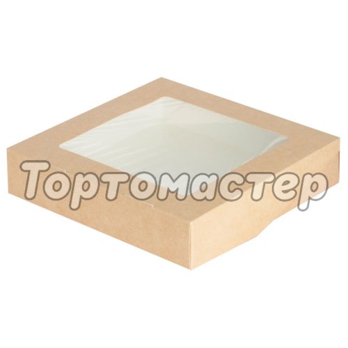 Коробка для печенья/конфет с окном Крафт 20х20х4 см OSQ Tabox PRO 1500