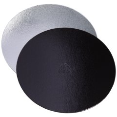 Подложка под торт Чёрный/Серебро ForGenika 1,5 мм 30 см ForG BASE 1,5 B/S D 300 S