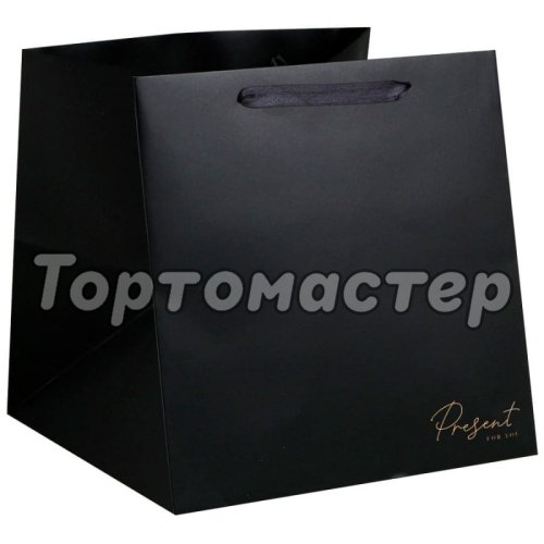 Пакет для торта "Present" Чёрный 30х30х30 см 4783305