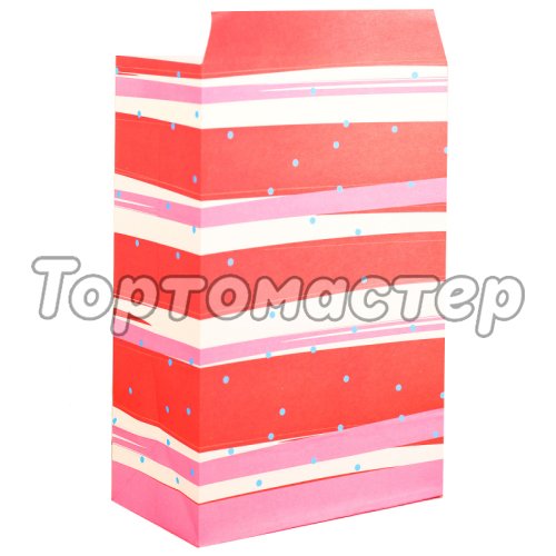 Пакет бумажный для сладостей Красный полосатый 2654338