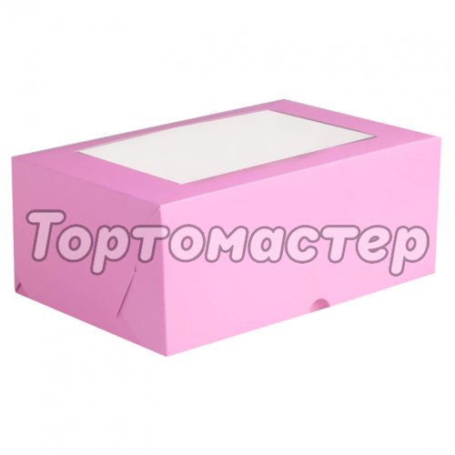Коробка на 6 капкейков Сиреневая с окном 4497628, КУ-082