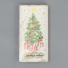 Коробка для сладостей с прозрачной крышкой "С Новым годом!" Красная 10,5х21х3 см 9675357