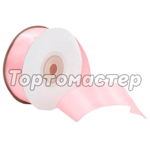 Лента для декора и упаковки Атласная Нежно-розовая 5 см 46-50