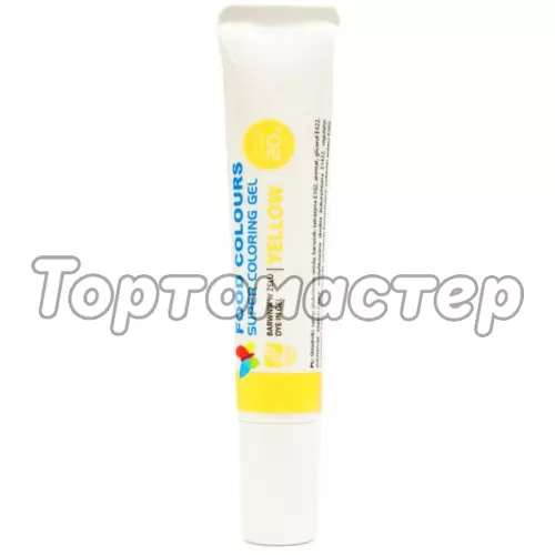 Краситель пищевой гелевый водорастворимый Food Colours "Жёлтый" 20 г WSG-T09, 25524