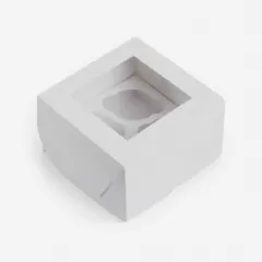 Коробка на 4 капкейка с окном белая 16х16х10 см ForG MUF 4 PRO I W W, 416102