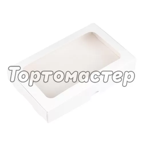 Коробка для дубайского шоколада с окном белая 18х11х2,7 см КУ-853	