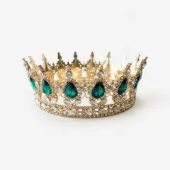 Топпер декоративный "Корона с камнями" Золото/Хамелеон 12 см 