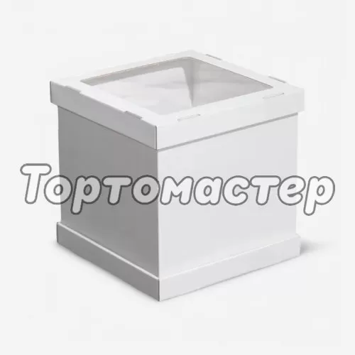 Коробка для торта с окном белая 28х28х30 см ForG STRONG I W W 280*280*300 S