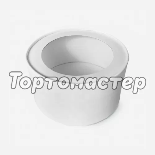 Коробка для сладостей с окном круглая белая 20х8 см 