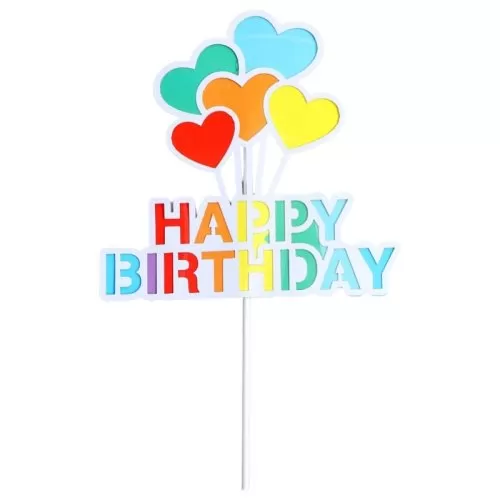 Топпер декоративный акриловый "Happy Birthday. Шарики" 7181412