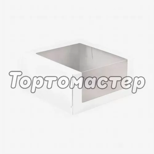 Коробка для торта с большим окном белая 22х22х11 см ForG SHELF I W W 225*225*110 A