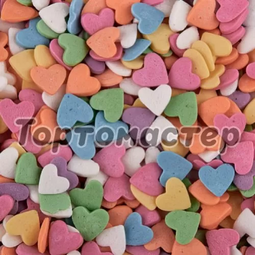 Посыпка кондитерская сердечки "Разноцветные" 50 г tp16083